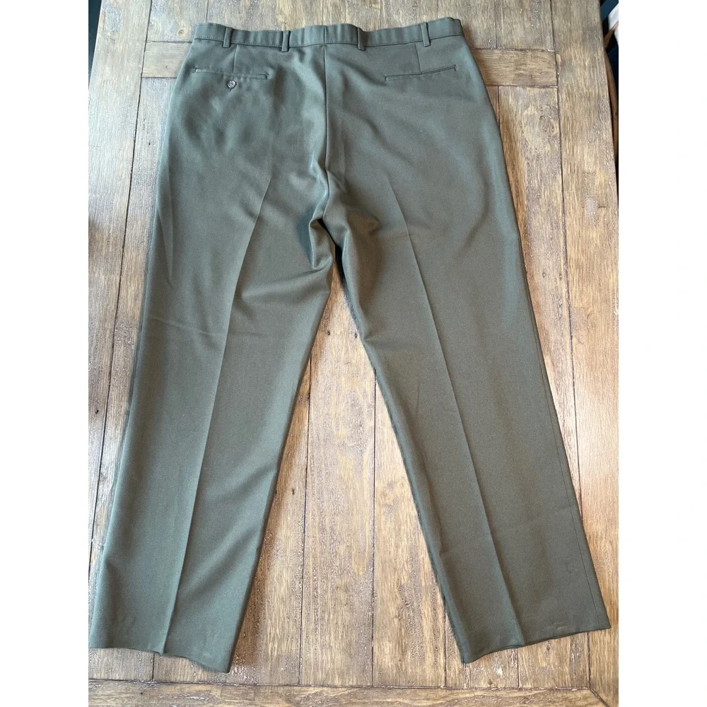 Vintage Levis Action Slacks Olive Green Dress Pants Mens 42x36 Made in USA 5385A